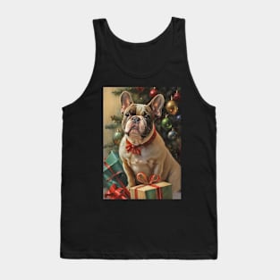 French Bulldog Christmas Holiday Card Tank Top